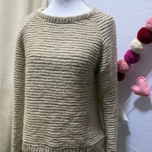 L'AGENCE Cream Ribbed Women's Sweater